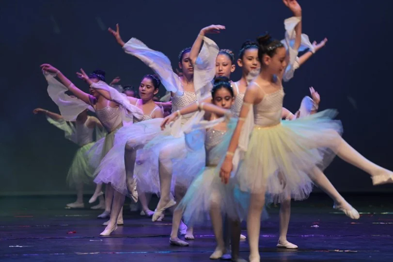Lila Akademi-Sanat’ın marka görselindeki bale sahnesi